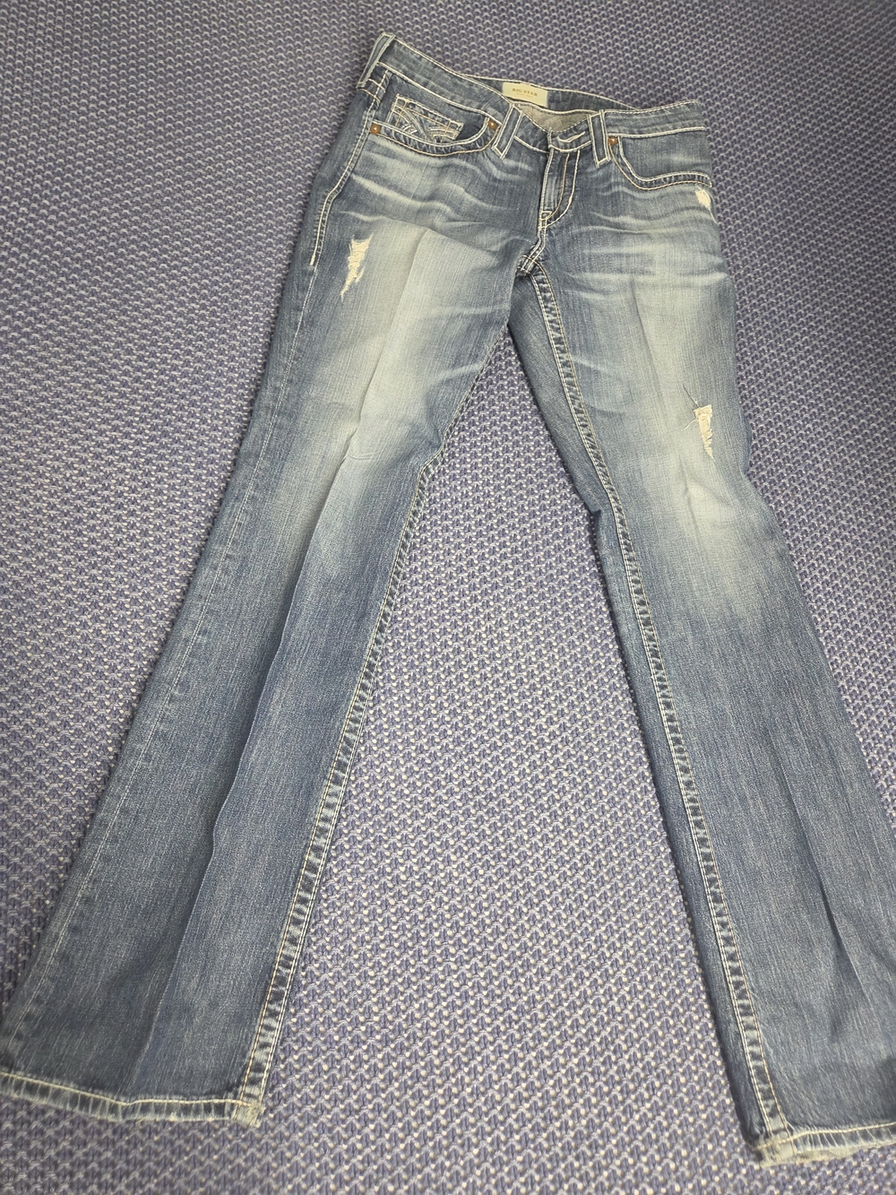 Big Star Light Blue Flared Jeans with Embroidered Pockets #0061